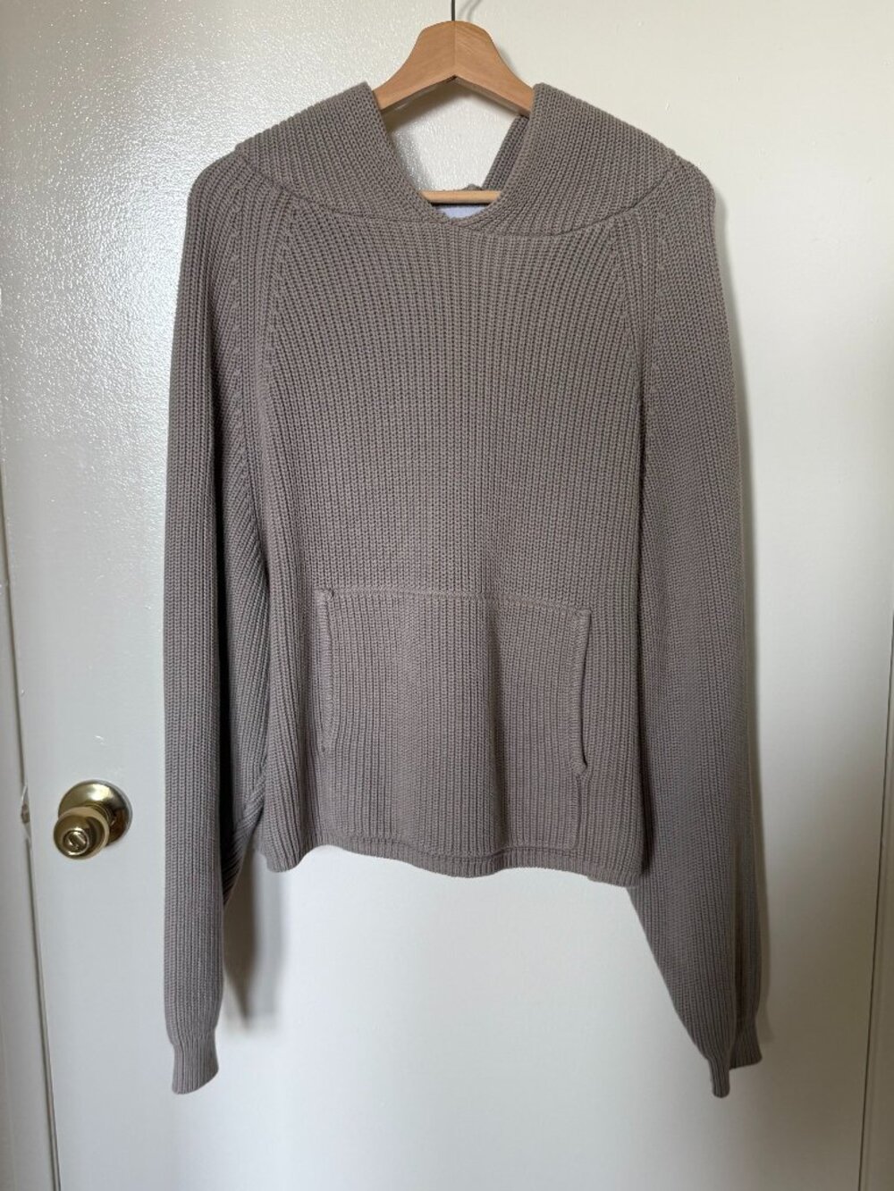 Vwoollo Star Knit Hoodie Cream Vanilla Star Heavyweight Sweater M